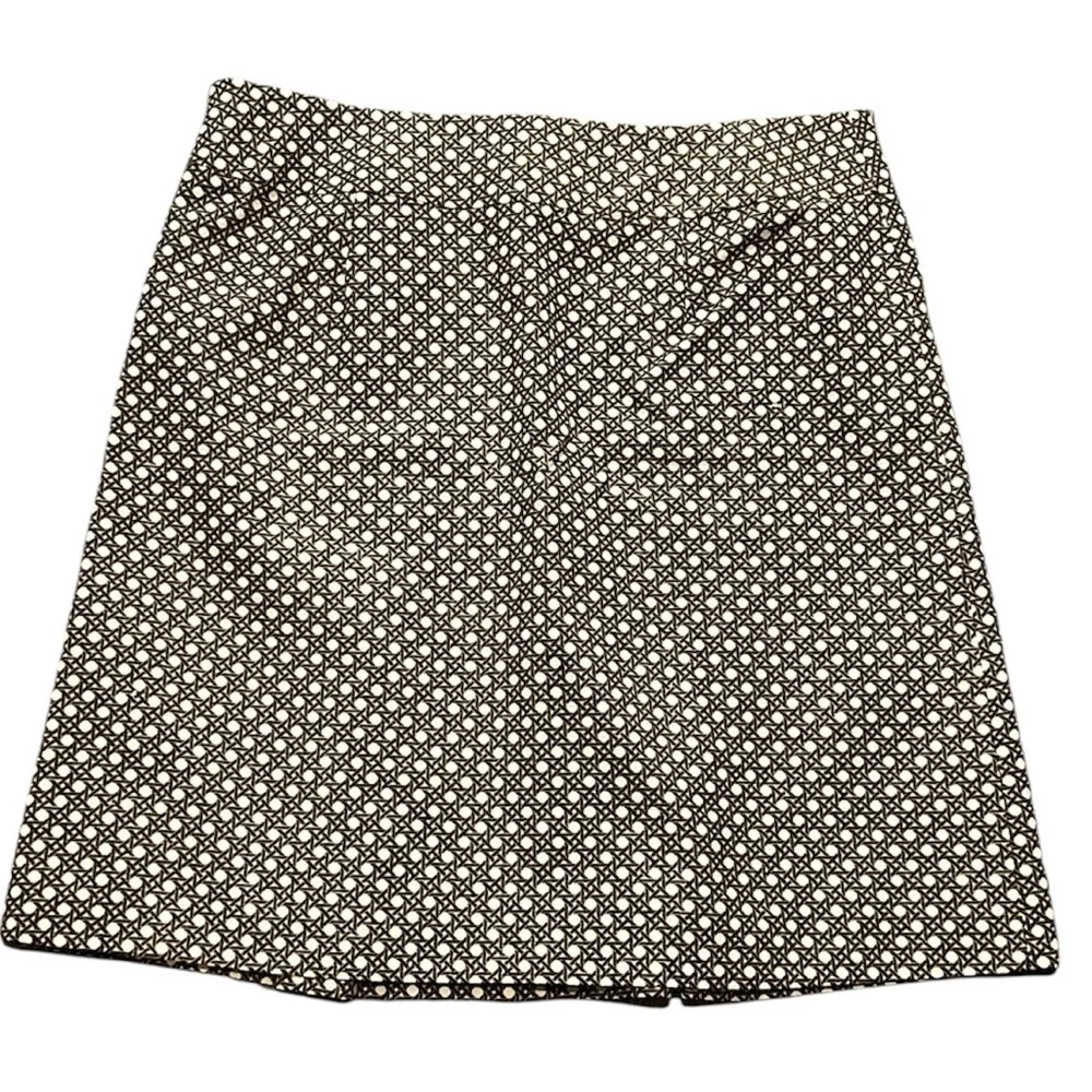 Talbots women’s brown cream cotton pleated front skirt size 14